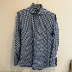 Hugo Boss Blue Plaid Button Down